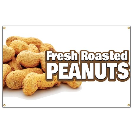 Signmission Fresh Roasted Peanuts Banner Concession Stand Food Truck Single Sided B-96 Fresh Roasted Peanuts19